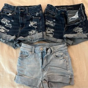 American Eagle denim shorts set of 3 pairs